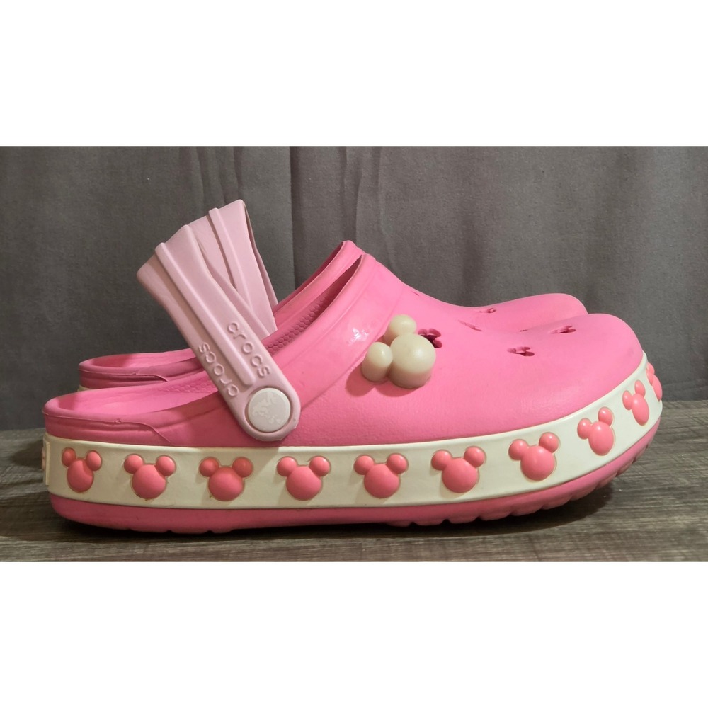 Crocs Disney Mickey Mouse Fun Lab Shoes Youth Size J2 Pink